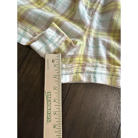 Rag & Bone Casual Shorts White & Yellow Plaid 100% Cotton Size 14 - Picture 4 of 7